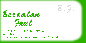 bertalan faul business card